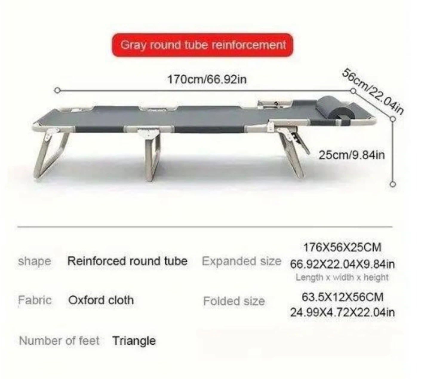 New in Box Portable Folding Bed, Grey - photo 2