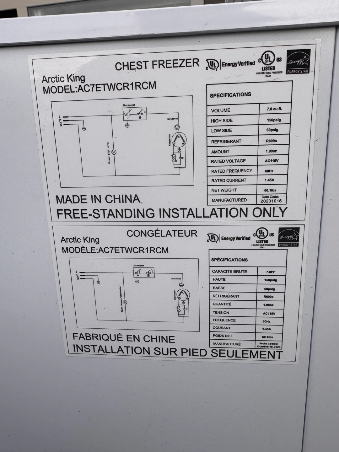 Arctic King Chest Freezer 7.0 cu.ft. 🏆 - photo 5