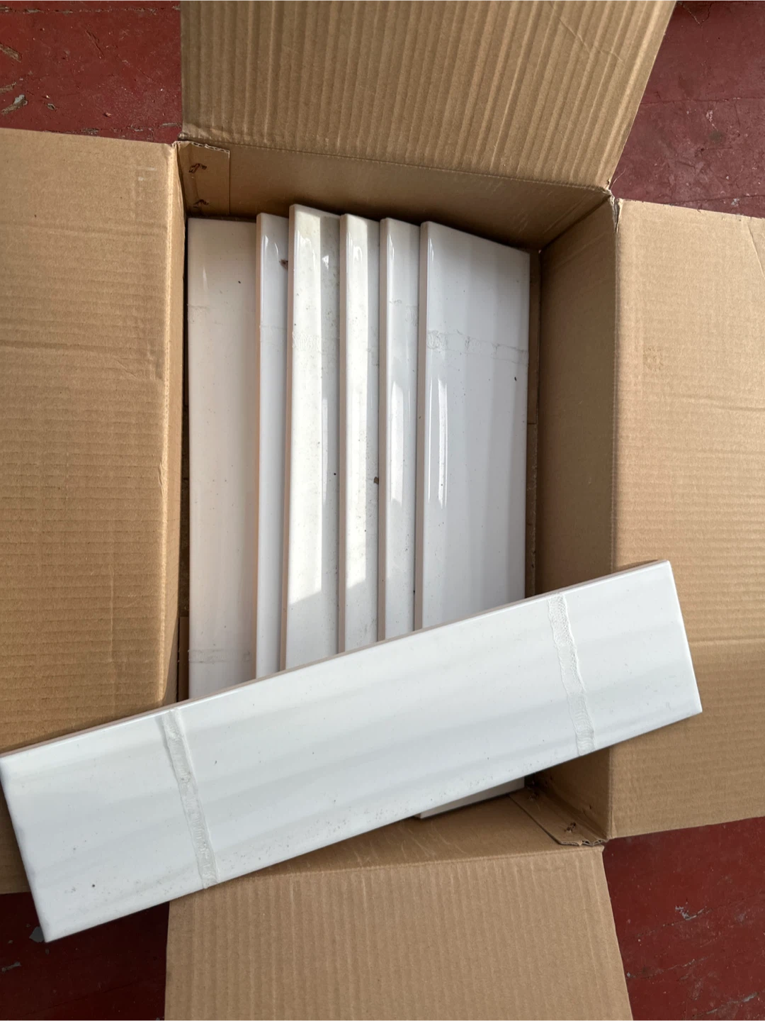 Bright White 4x16 Wave Tiles