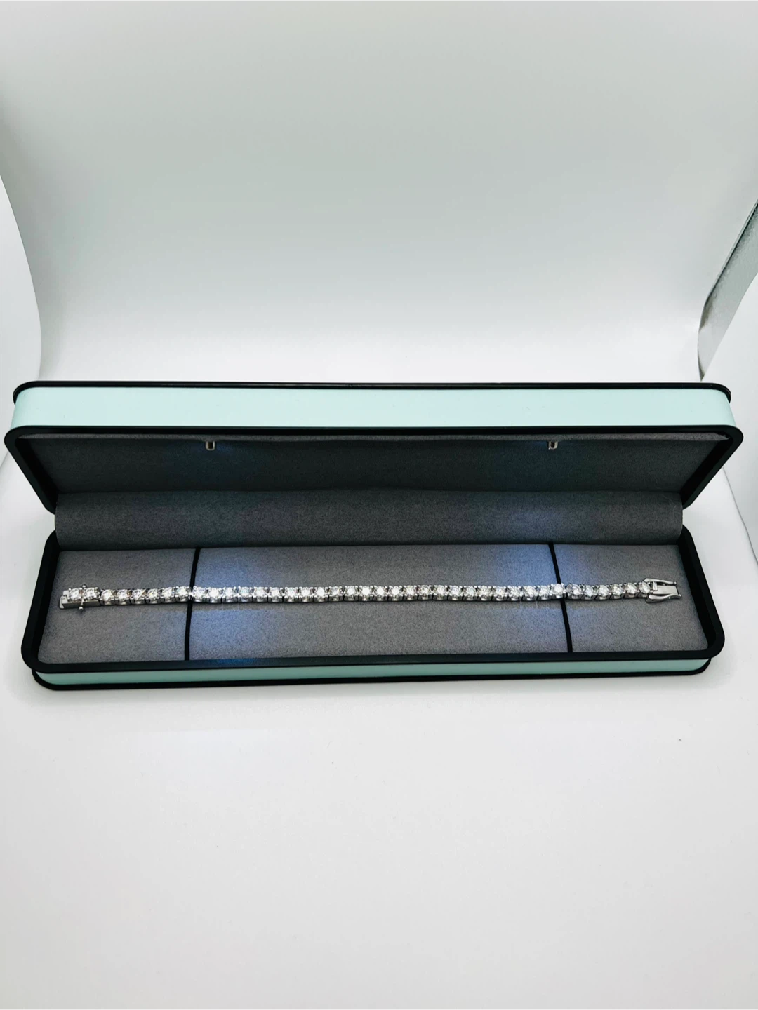 Moissanite 925 Sterling Silver Tennis bracelet |Gift for Him - photo 3