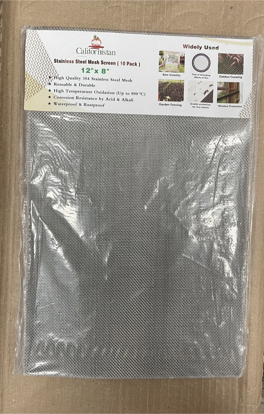Californistan Stainless Steel Mesh Screen (10 Pack)