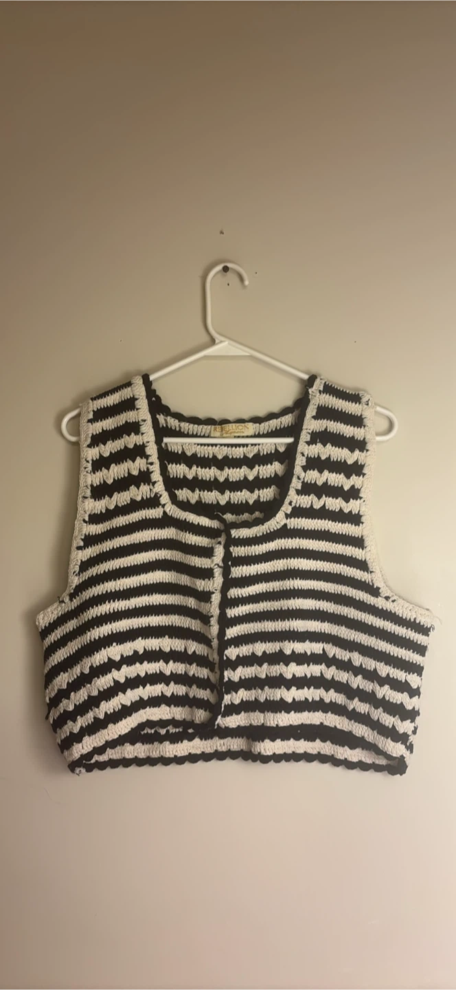 Rebellion Designs Striped Crochet Vest