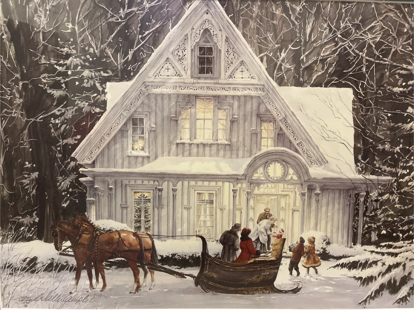 Victorian Christmas Framed Art by Walter Campbell🏆 - photo 2