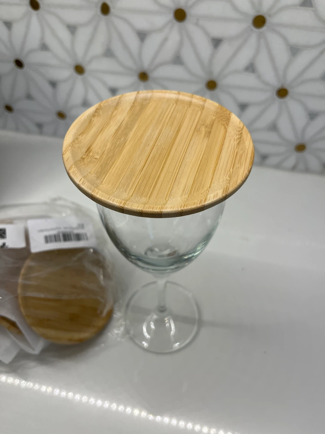 Glass Goblets with Bamboo Lids🏆 - photo 2
