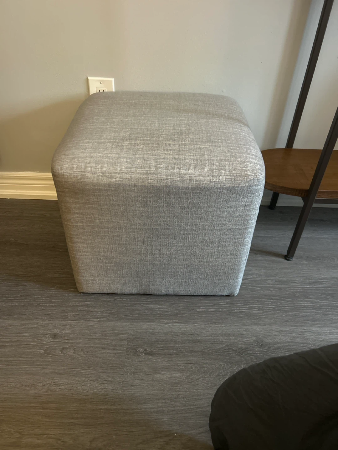 Grey Fabric Ottoman
