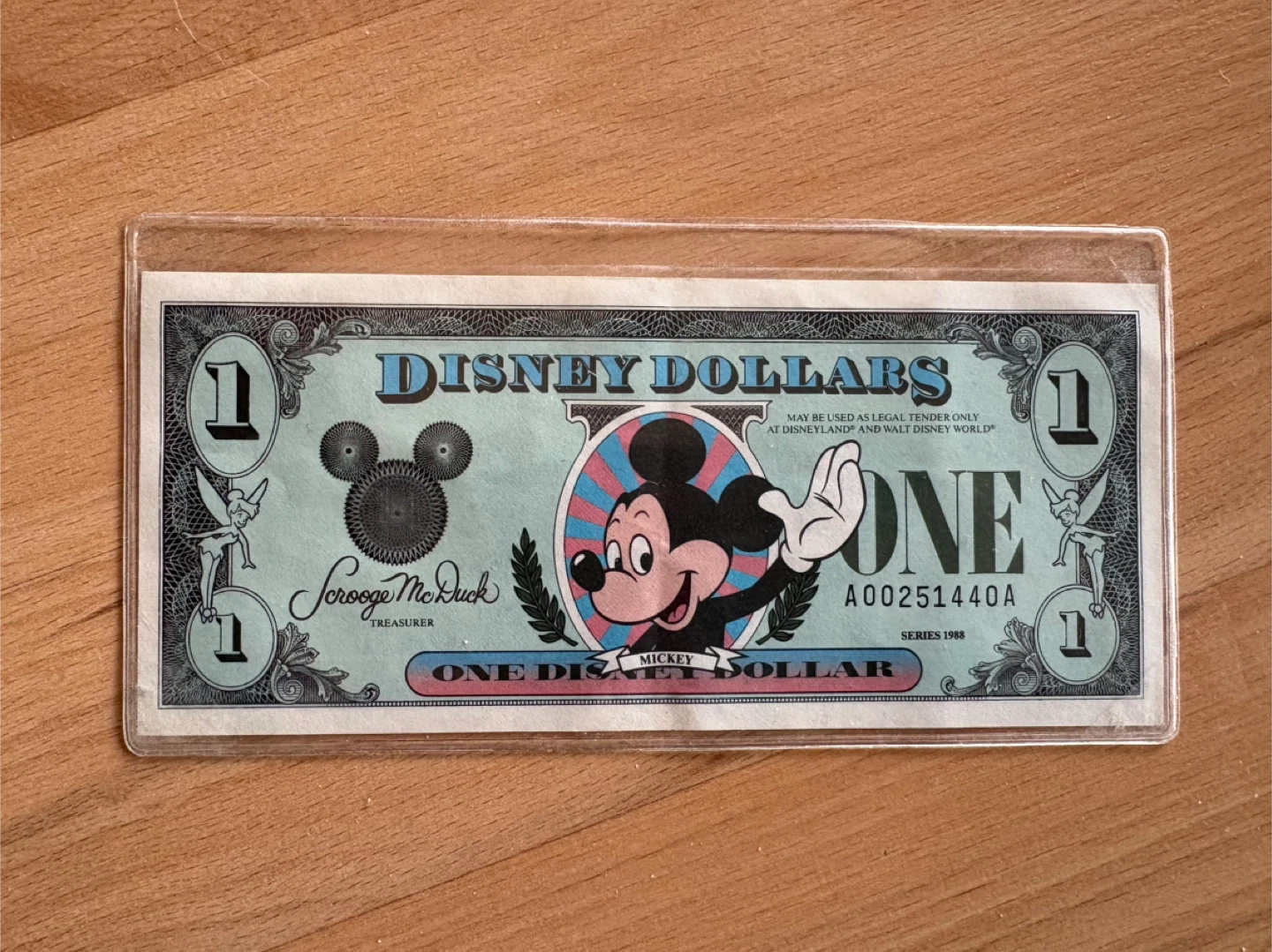 Rare 1988 Disney Dollar for $25 firm