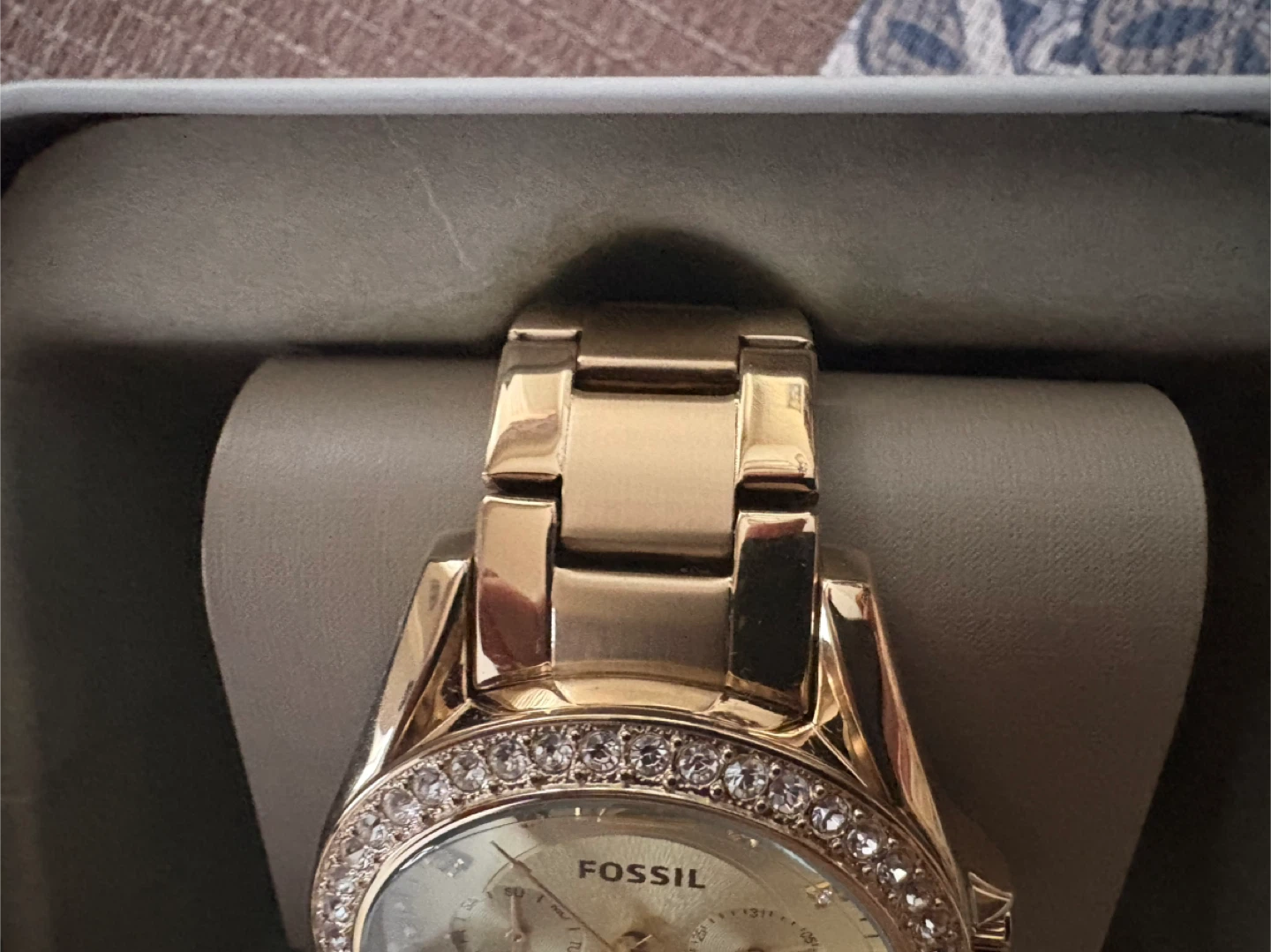 Fossil Women's Gold Tone Watch with Crystal Bezel - photo 4