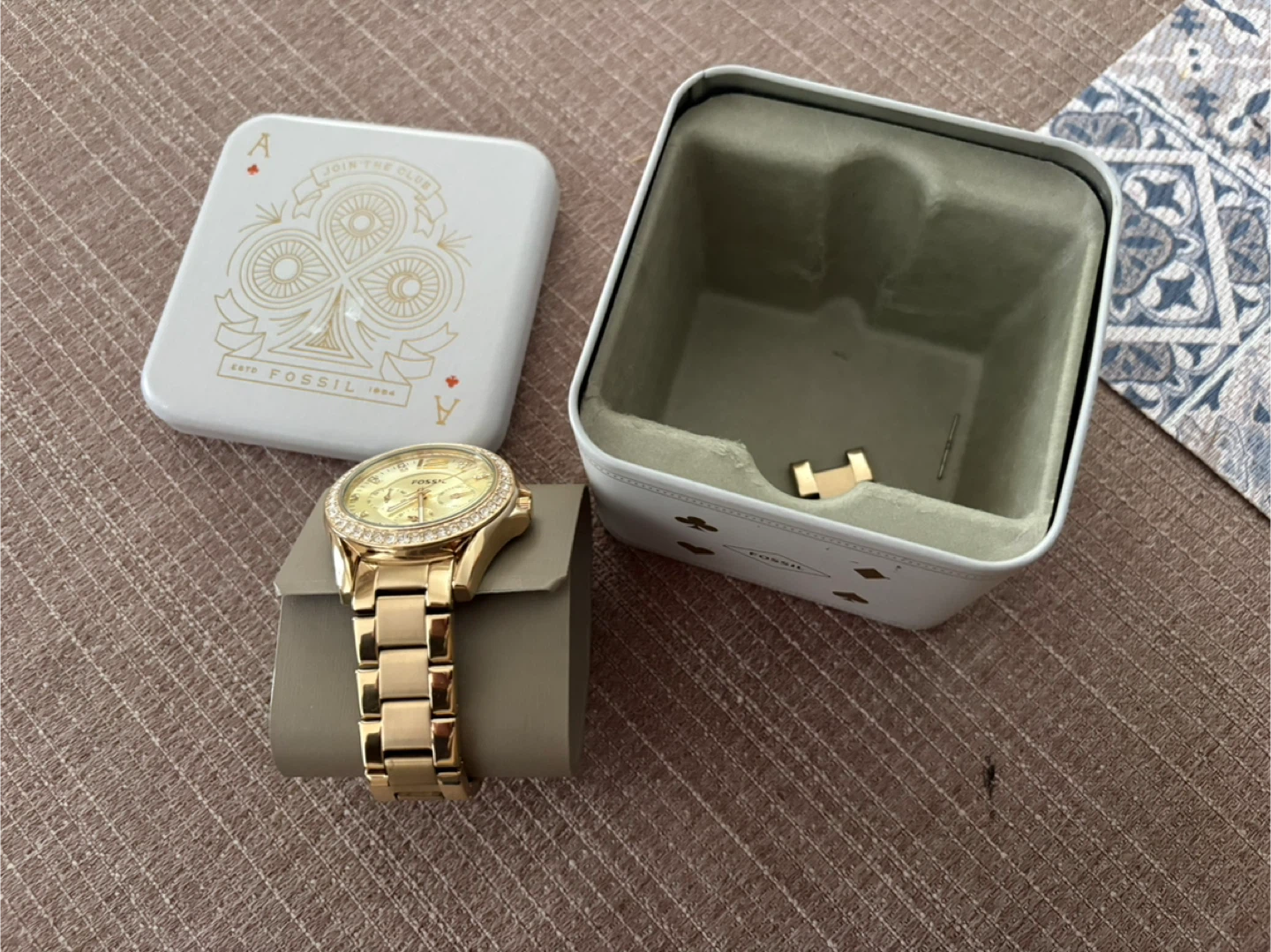 Fossil Women's Gold Tone Watch with Crystal Bezel - photo 3