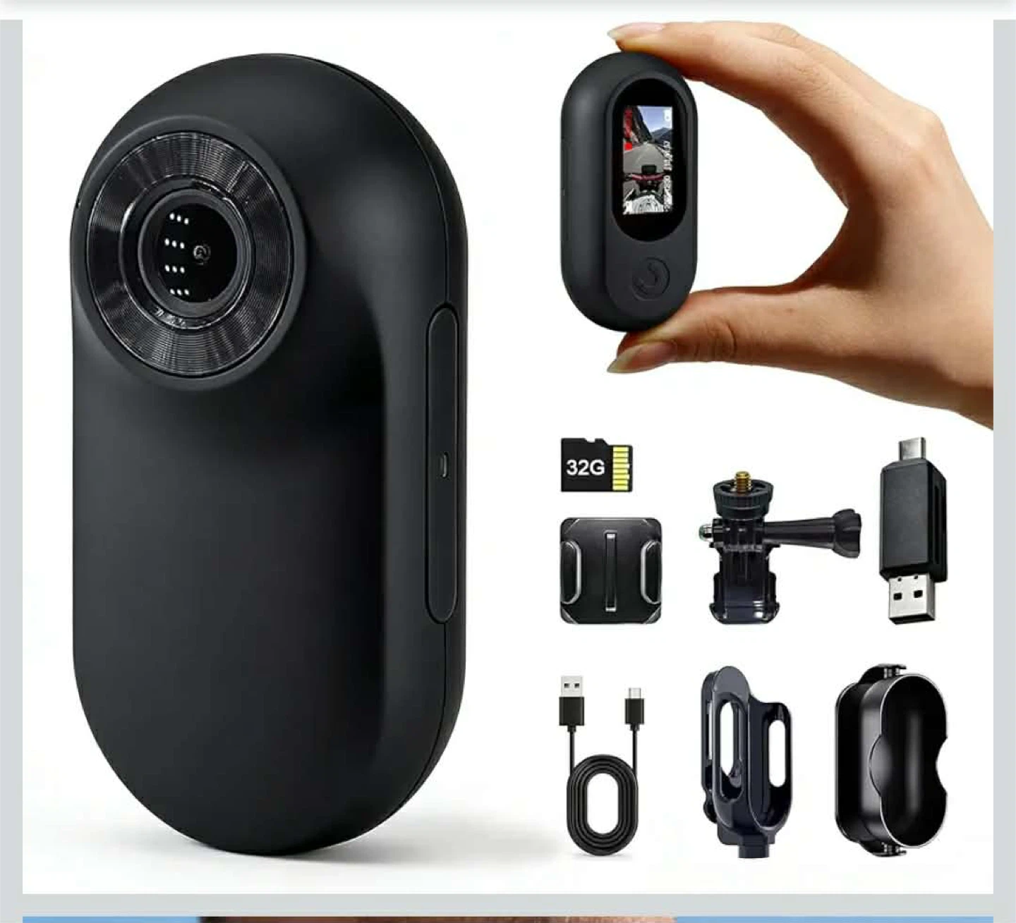 Compact Action Camera with 180 min Shooting Time