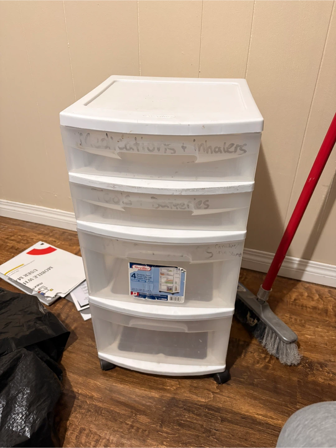 Sterilite 4 Drawer Rolling Storage Unit