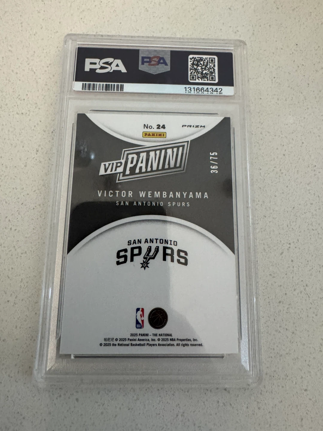 2025 Panini  VIP Gold Blue Sparkle Victor Wembanyama Card #24 - photo 2
