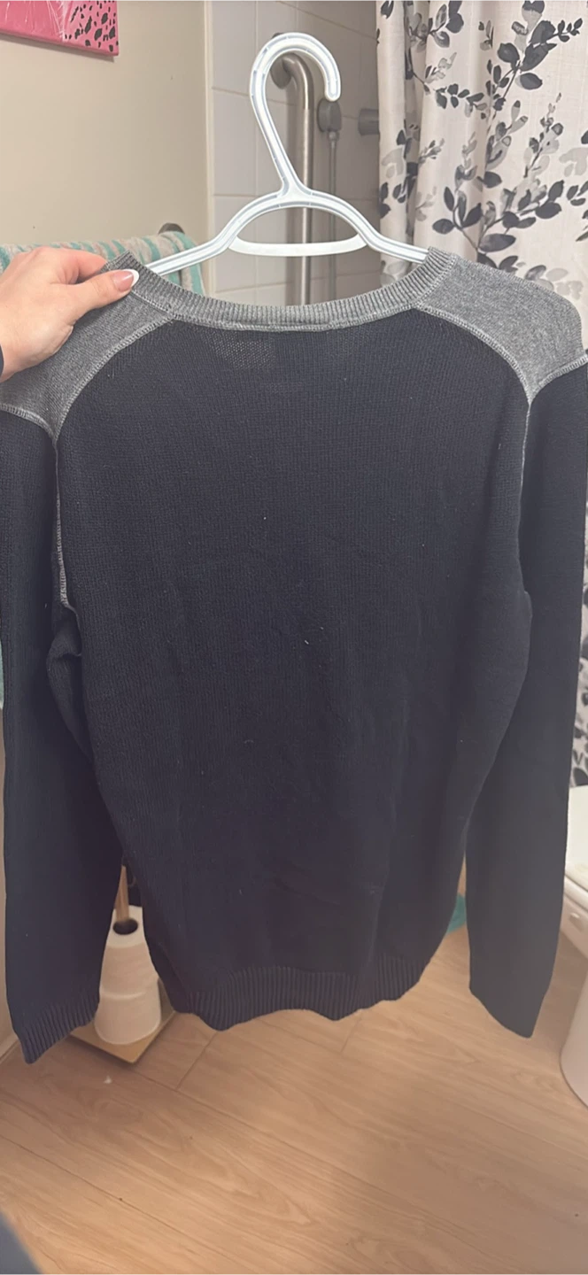 ARMANI EXCHANGE V-Neck Sweater - Grey/Black - Size S - photo 3