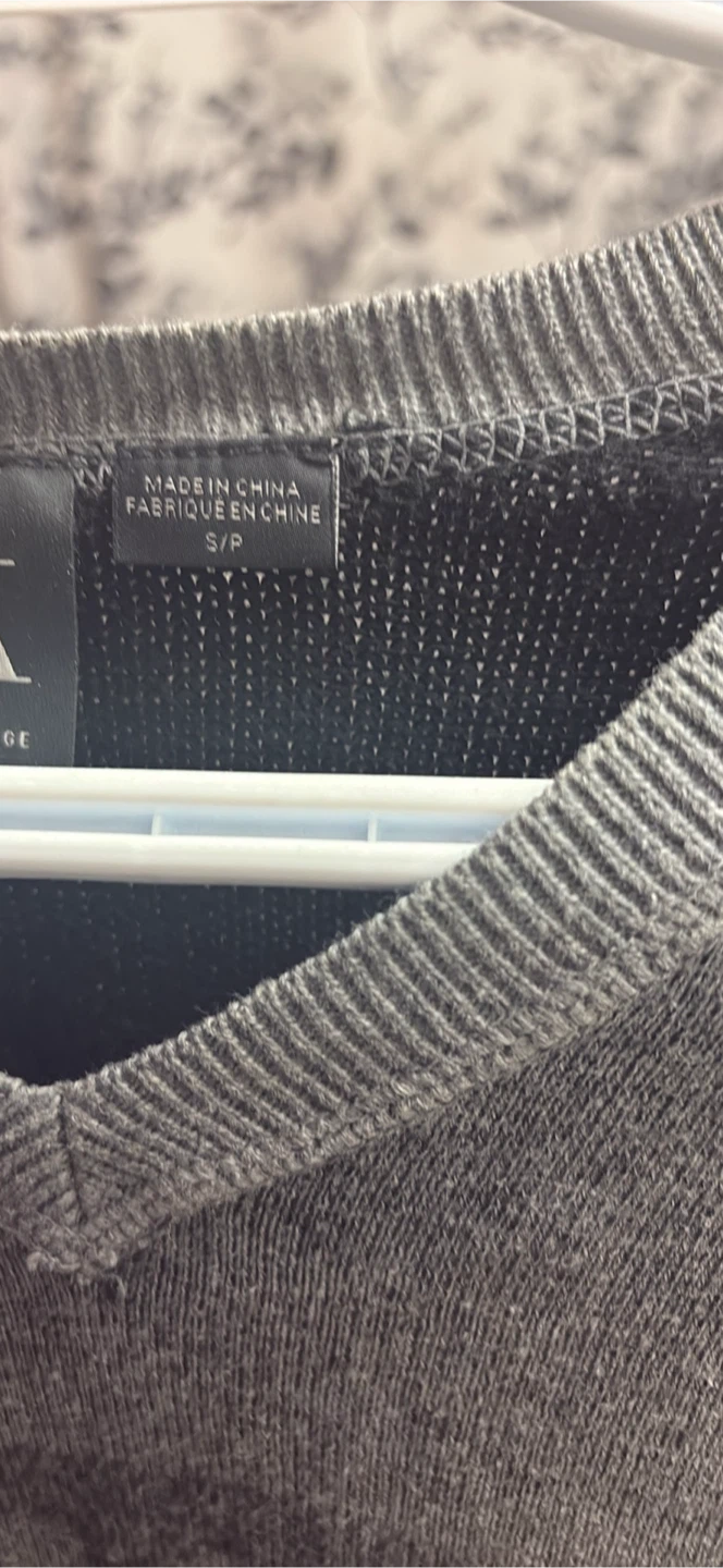 ARMANI EXCHANGE V-Neck Sweater - Grey/Black - Size S - photo 2