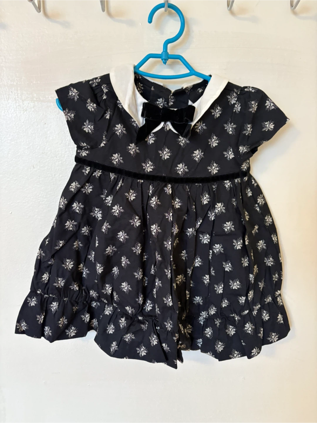 Jack and janieBlack Floral Dress with Bow