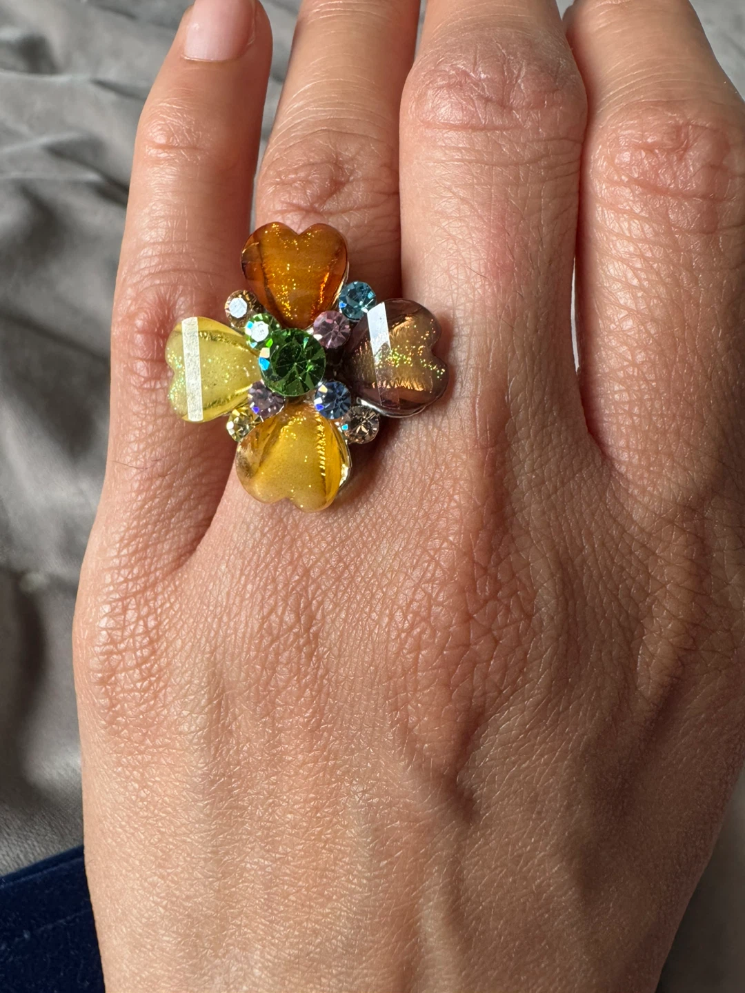 Colourful Bejeweled Ring