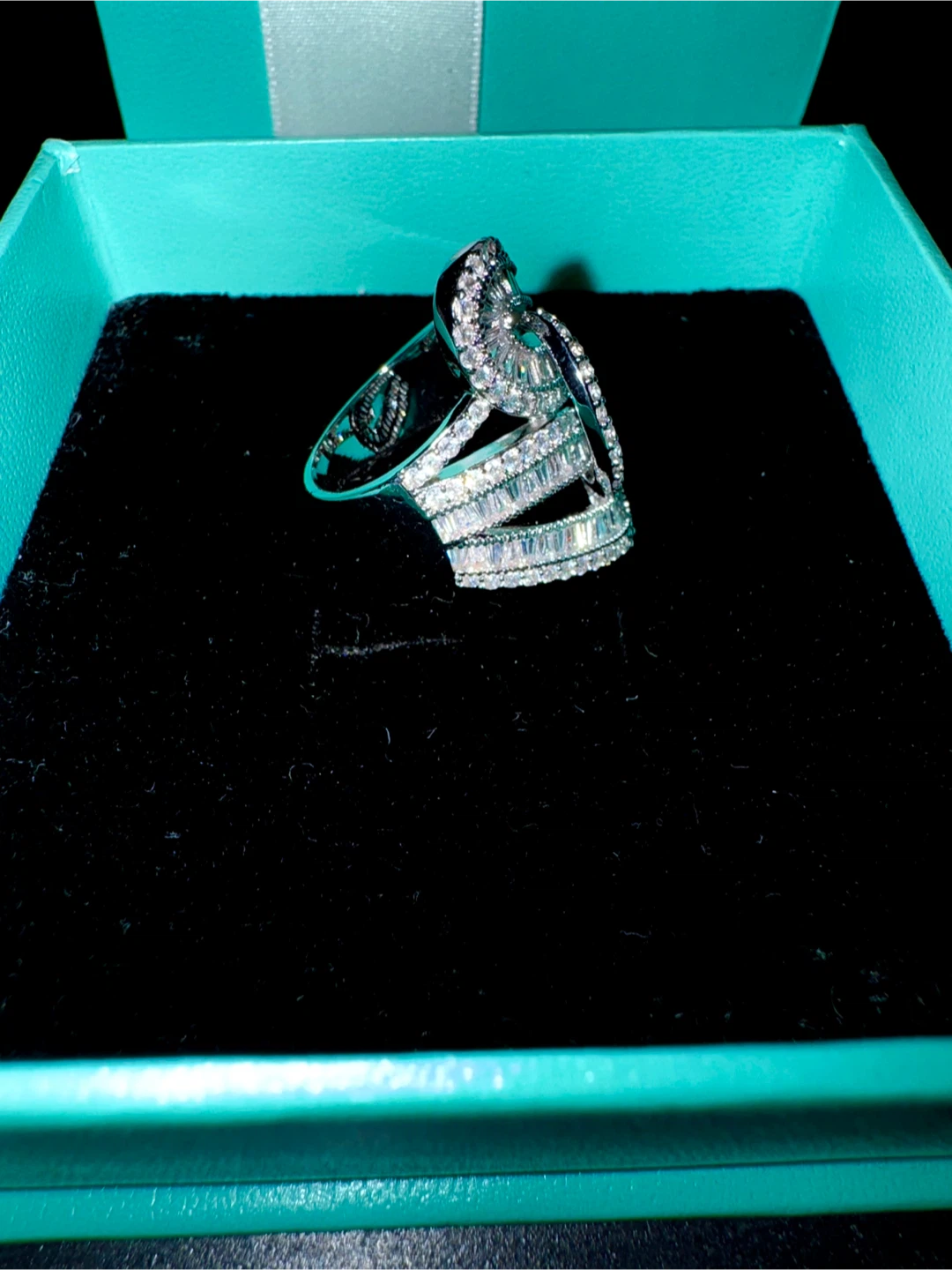 Brand New Cocktail Ring with Baguette and Round Cubic zirconia - photo 2