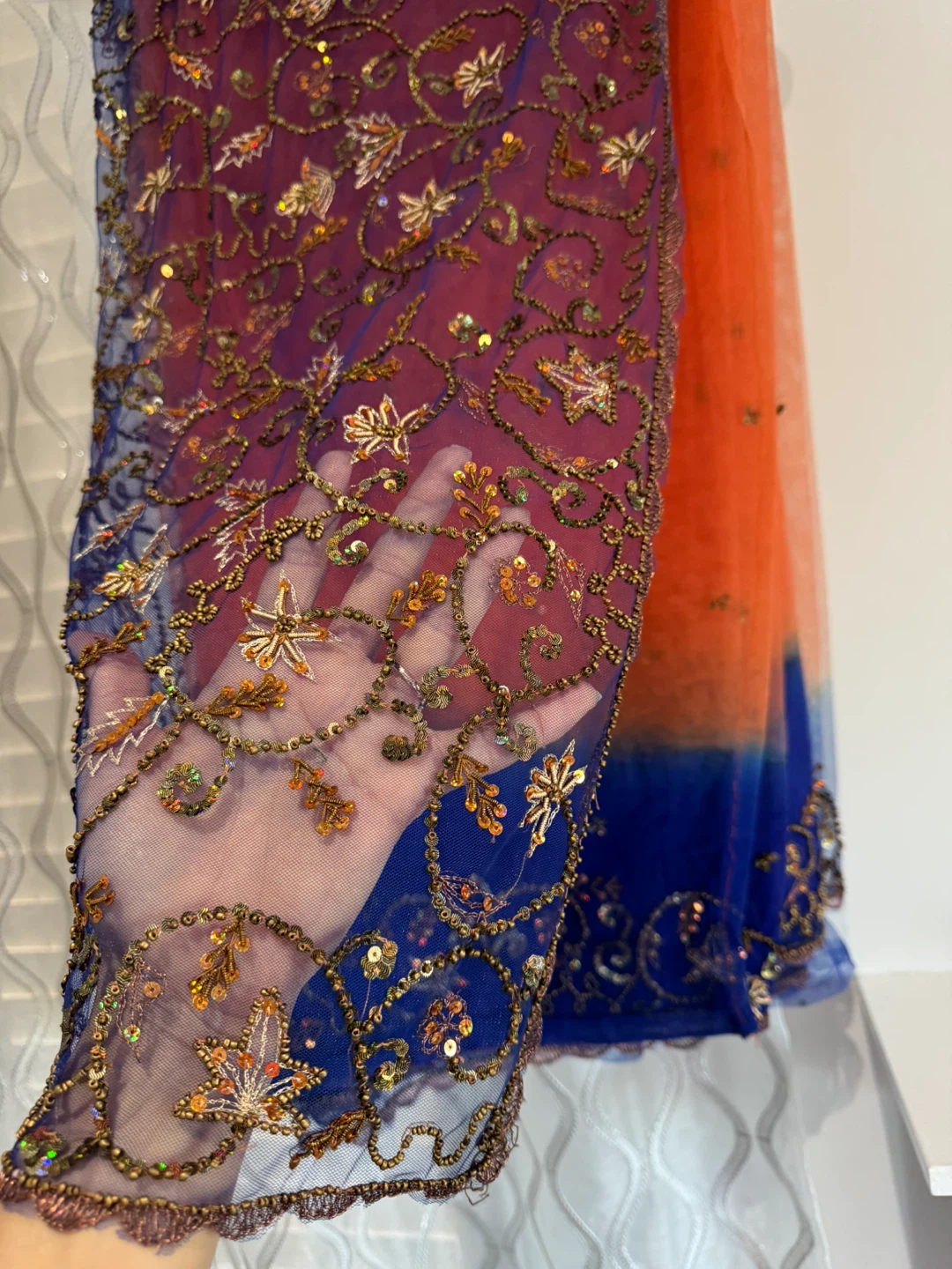 Embellished Ombre Tulle Saree - photo 2