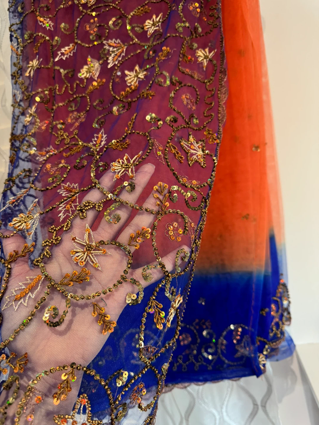 Embellished Ombre Tulle Saree - photo 3