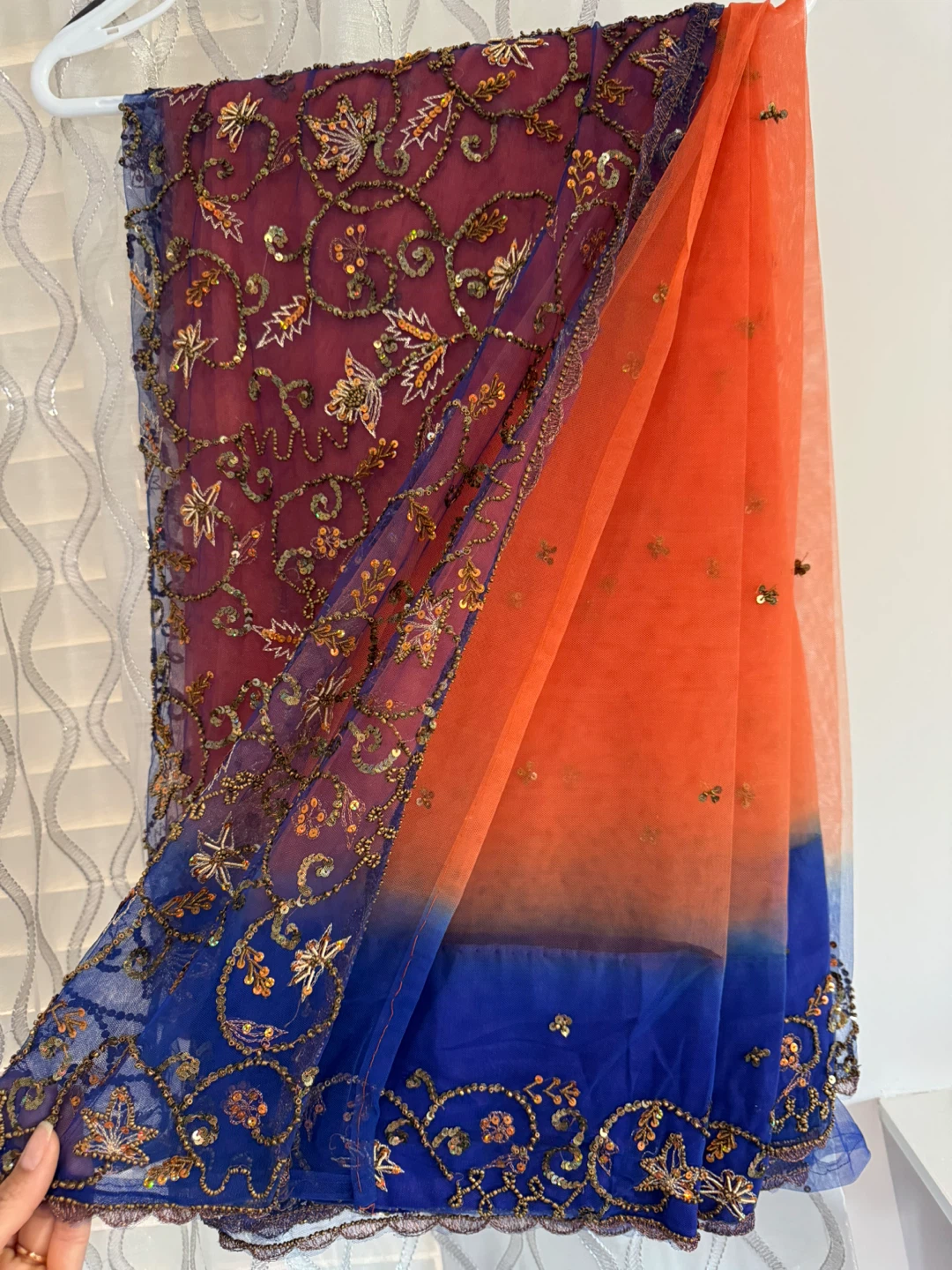 Embellished Ombre Tulle Saree
