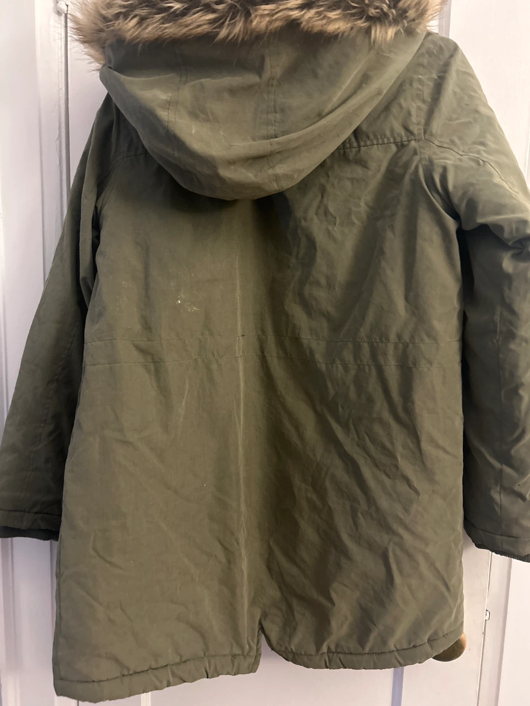 George Girls' Sherpa-Lined Parka Jacket - Olive Green - photo 3