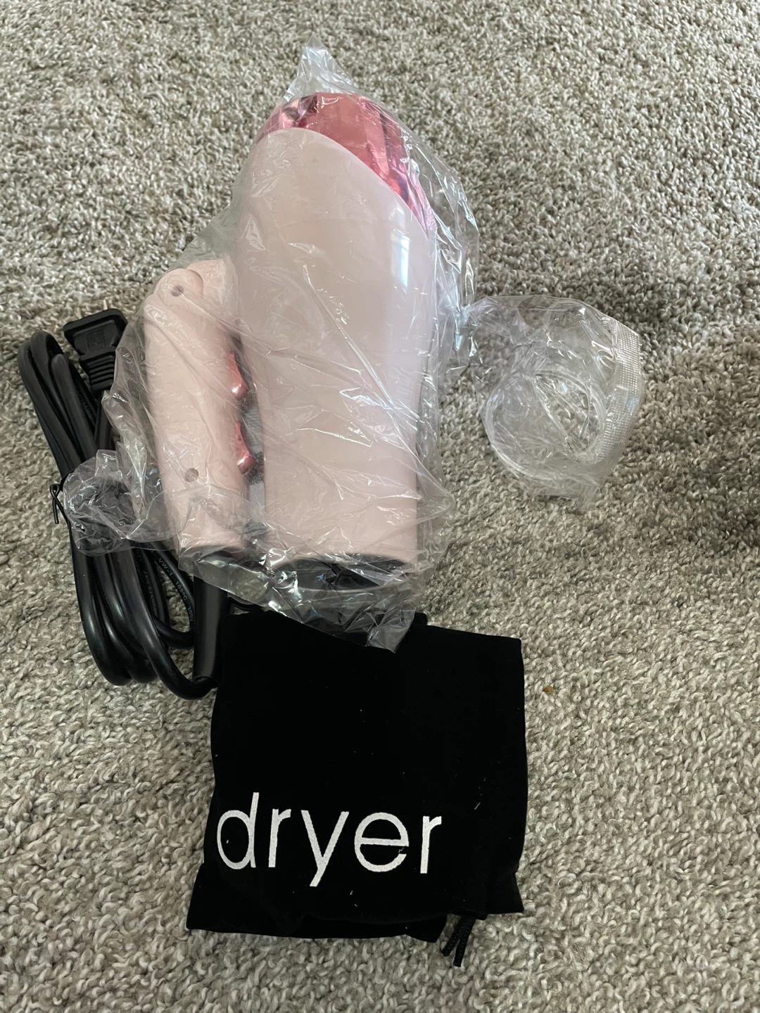 Pink Hair Dryer with Travel Pouch