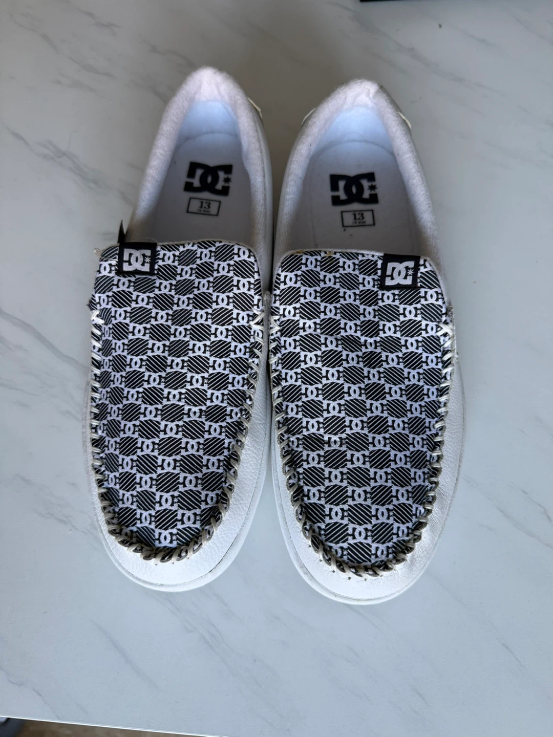 DC Shoes Men's White Slip-On Loafers