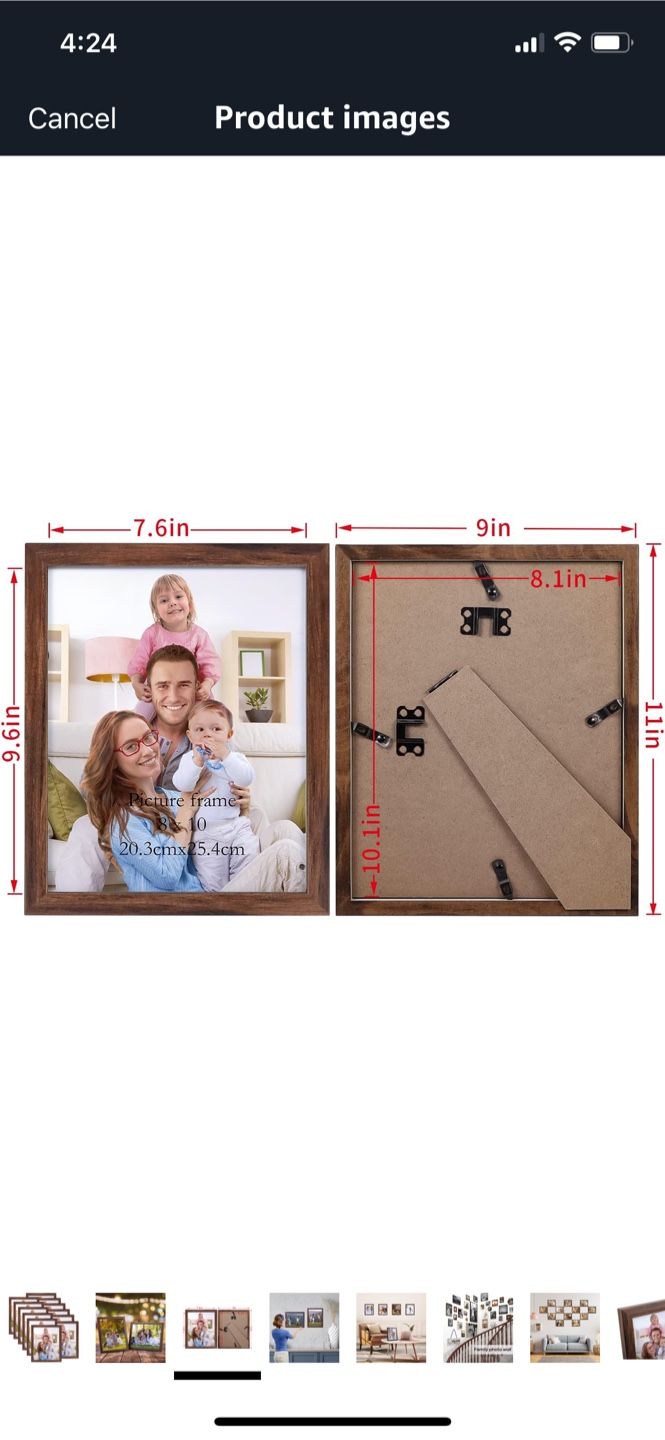 8x10 Picture Frames Brown (Set of 11) - photo 3