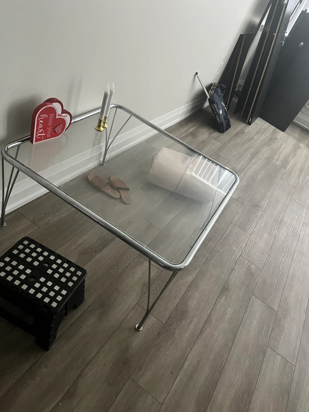 Glass and Chrome Coffee Table