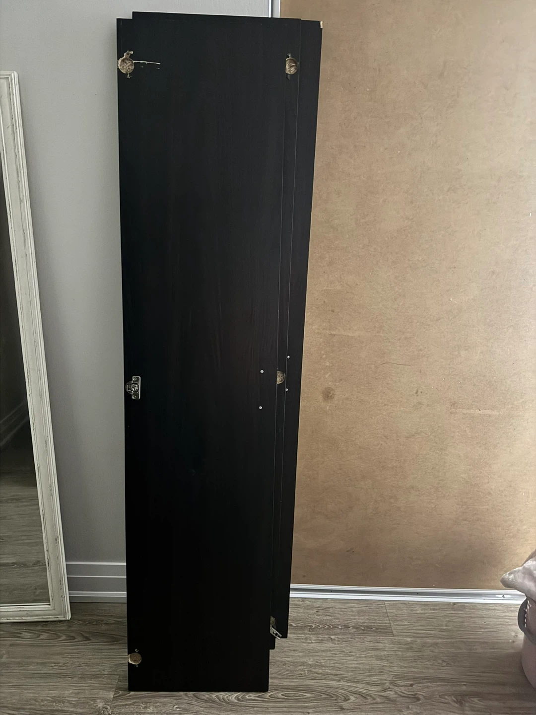 Dark Brown Wardrobe with Hanging Rod and Shelves - photo 2