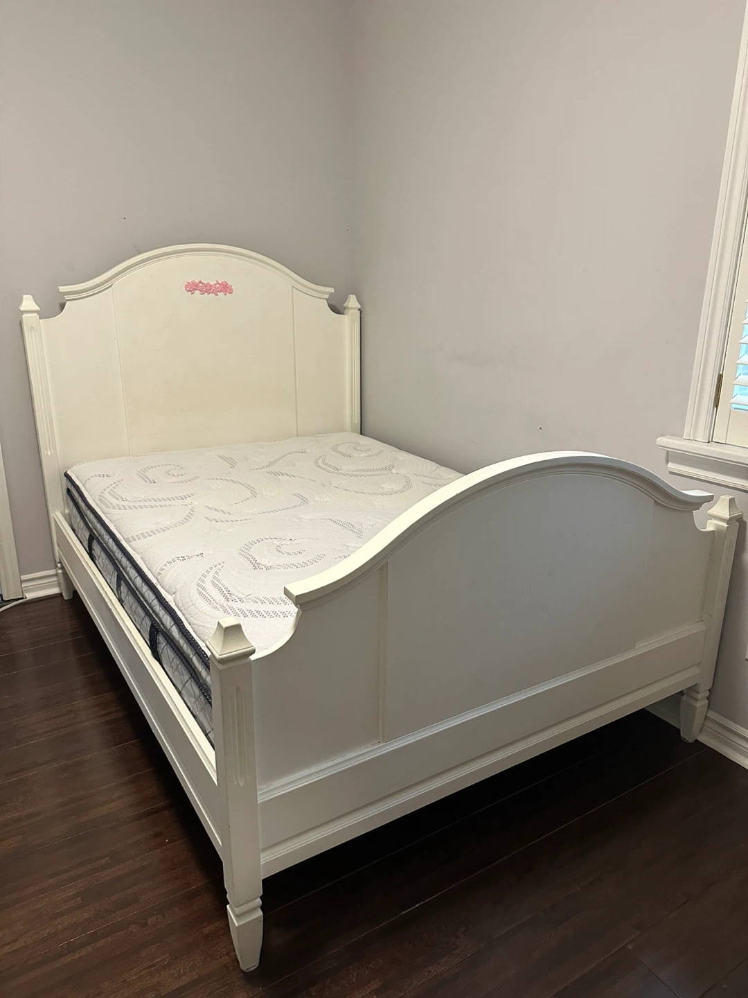 White Twin Bed Frame with Mattress