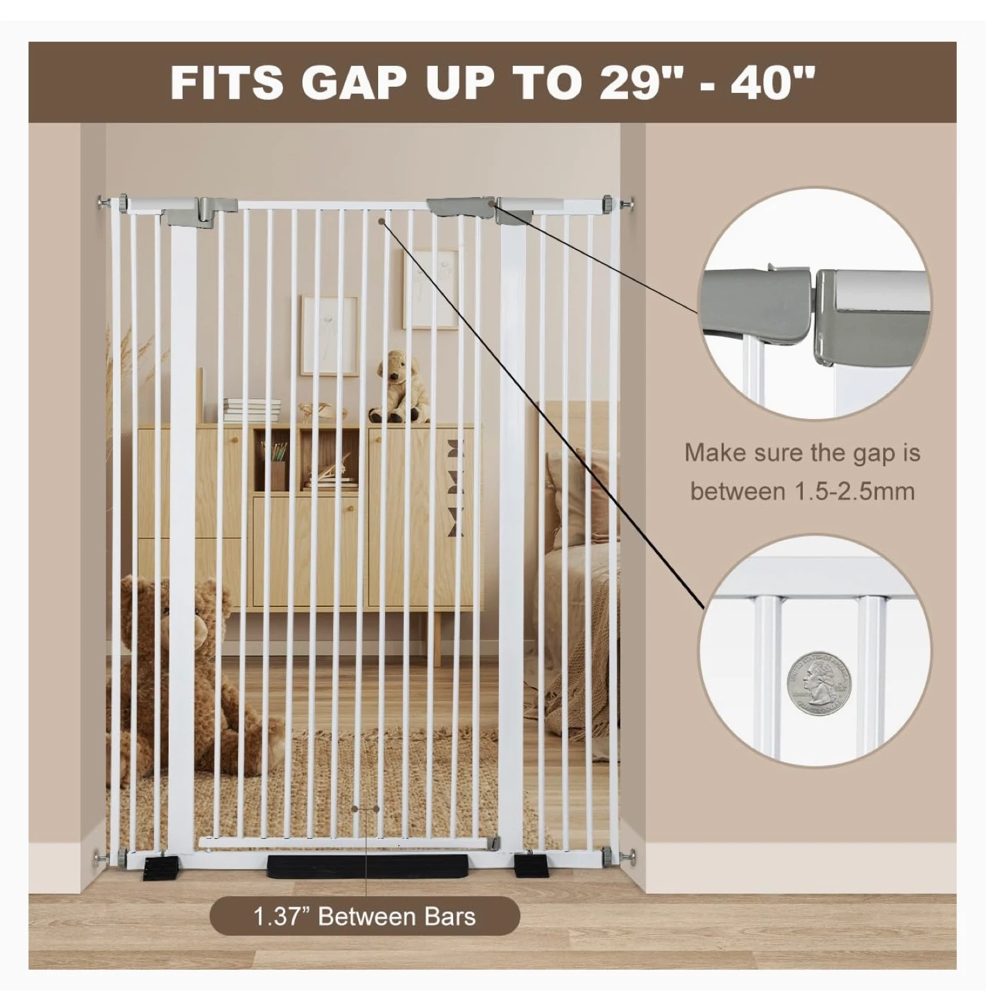 ULIFEMATE White Metal Pet / Baby Gate🏆 - photo 4
