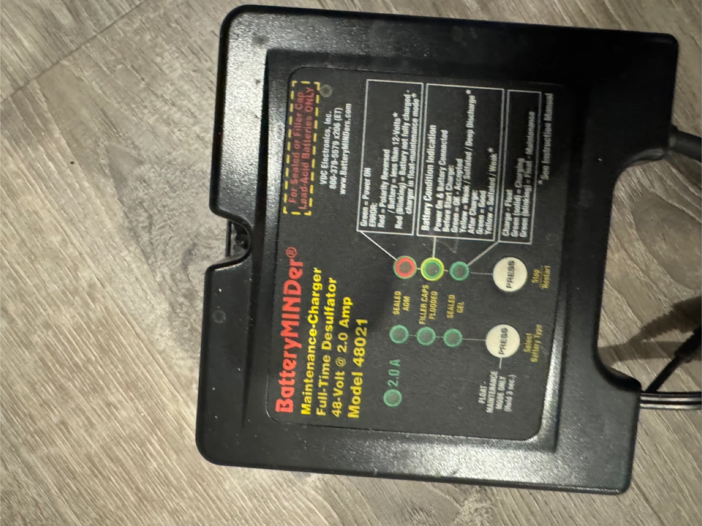 BatteryMinder Maintenance-Charger 48-Volt @ 2.0 Amp