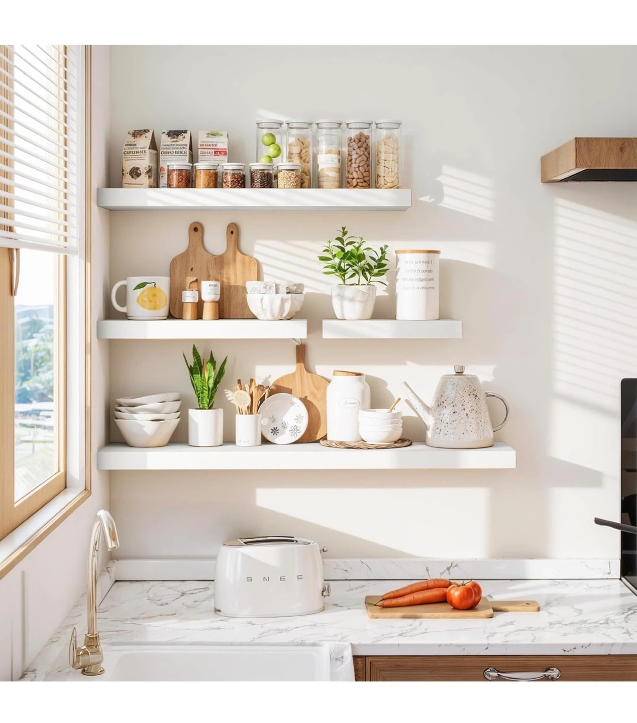 Vivelove White Floating Shelves - Set of 2 FS24 - photo 2