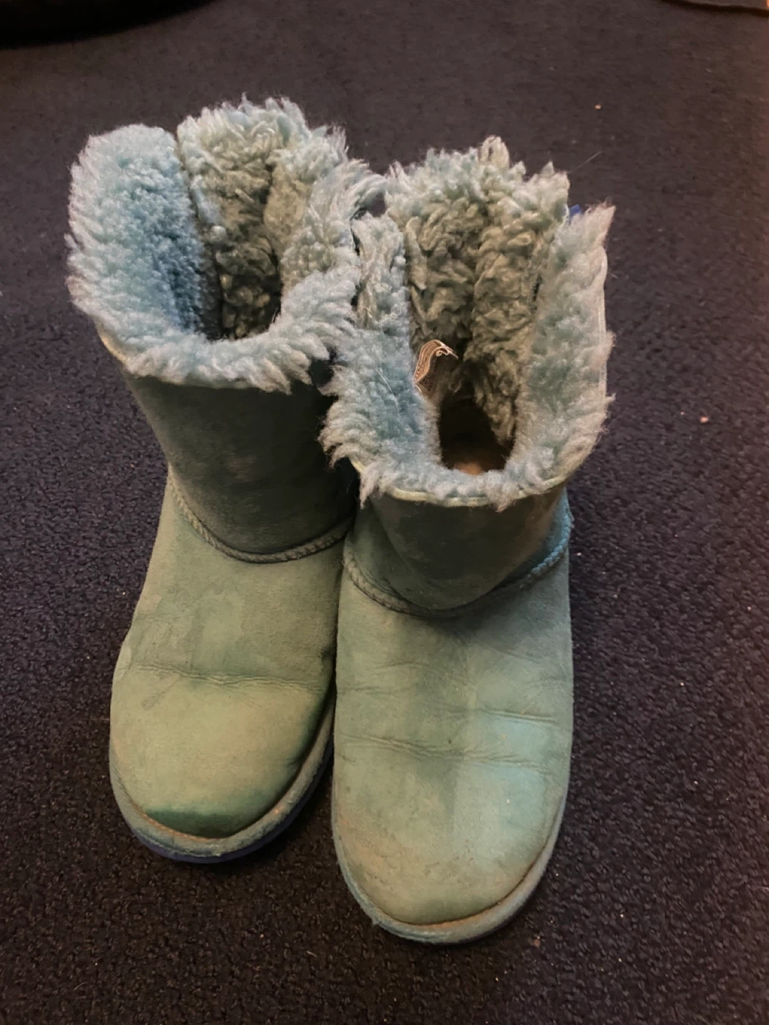 UGG Australia Teal Boots with Blue Bows