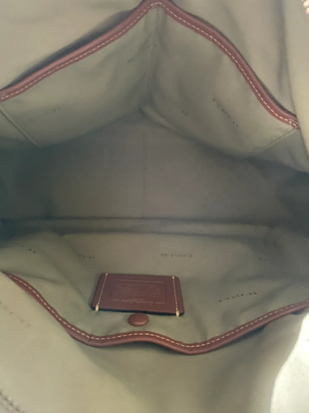 Coach Pebbled Leather Shoulder Bag - Olive Green - photo 3