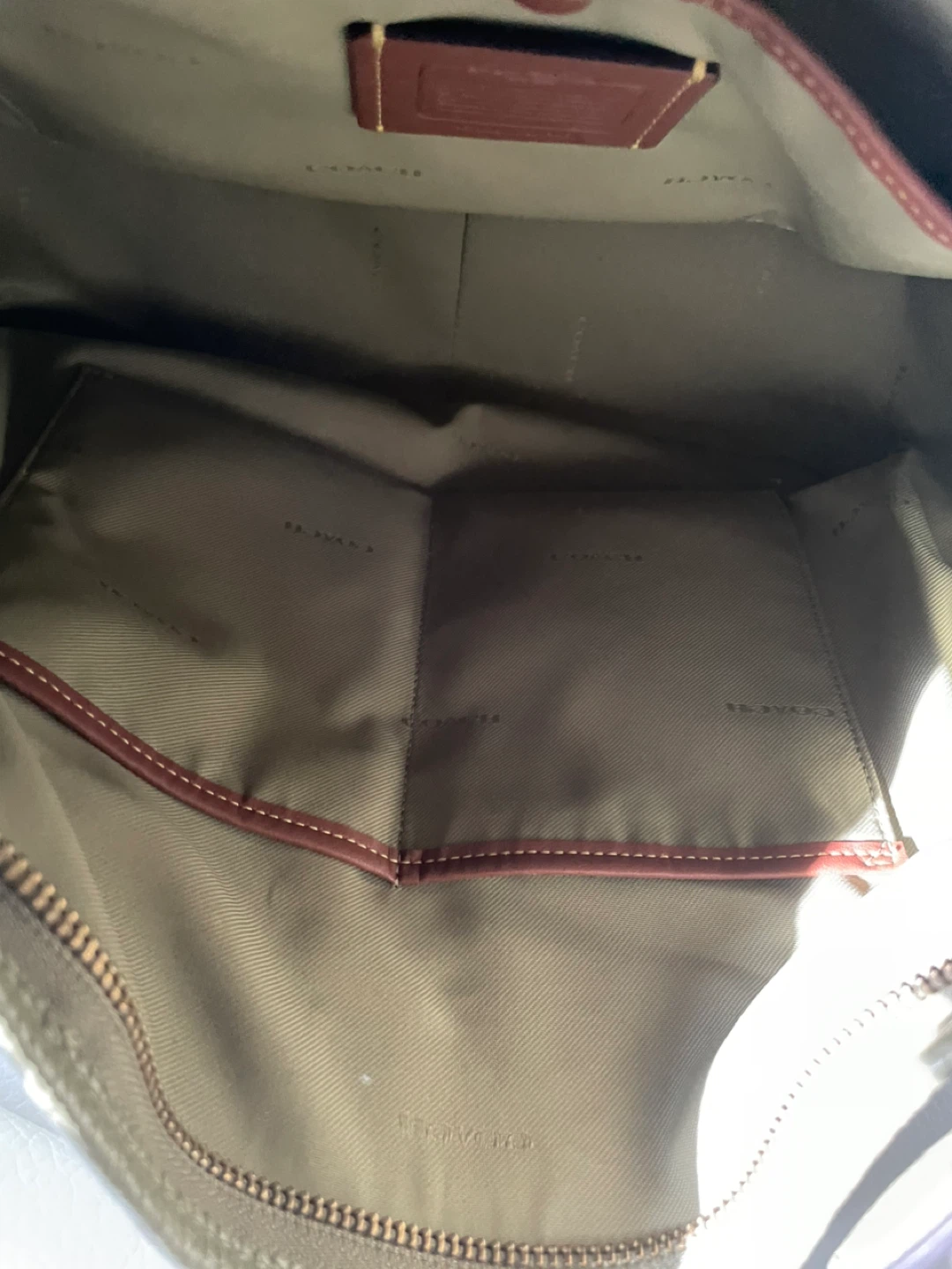 Coach Pebbled Leather Shoulder Bag - Olive Green - photo 5