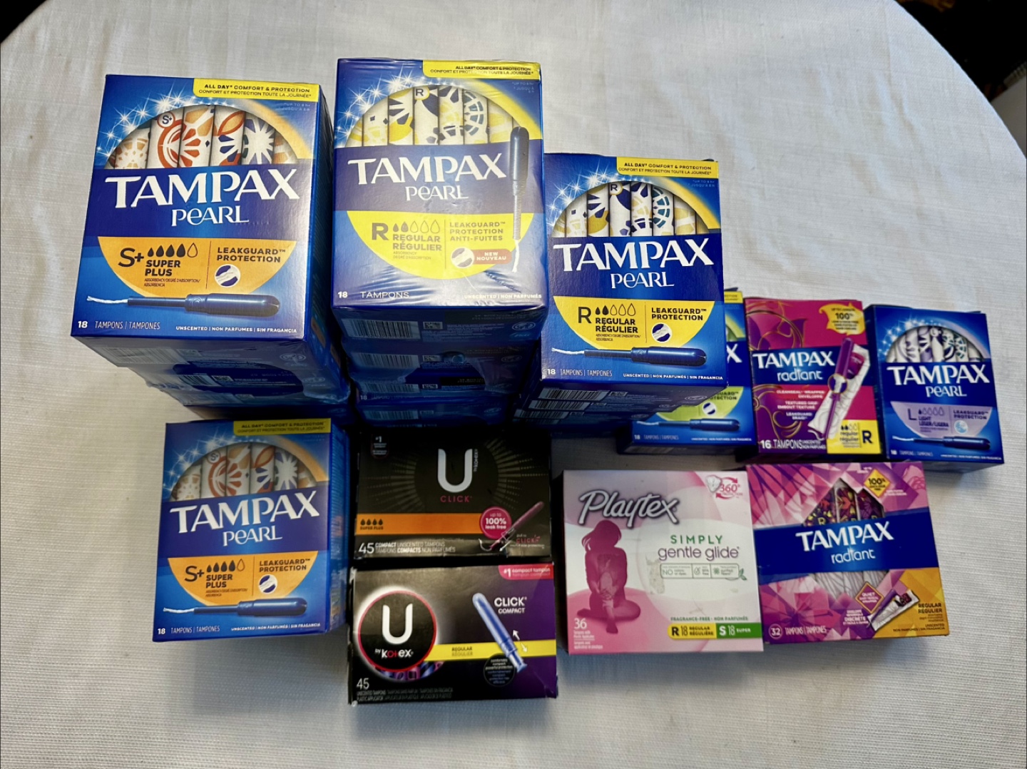 Large Bundle of Tampax, Playtex, & U Kotex Tampons