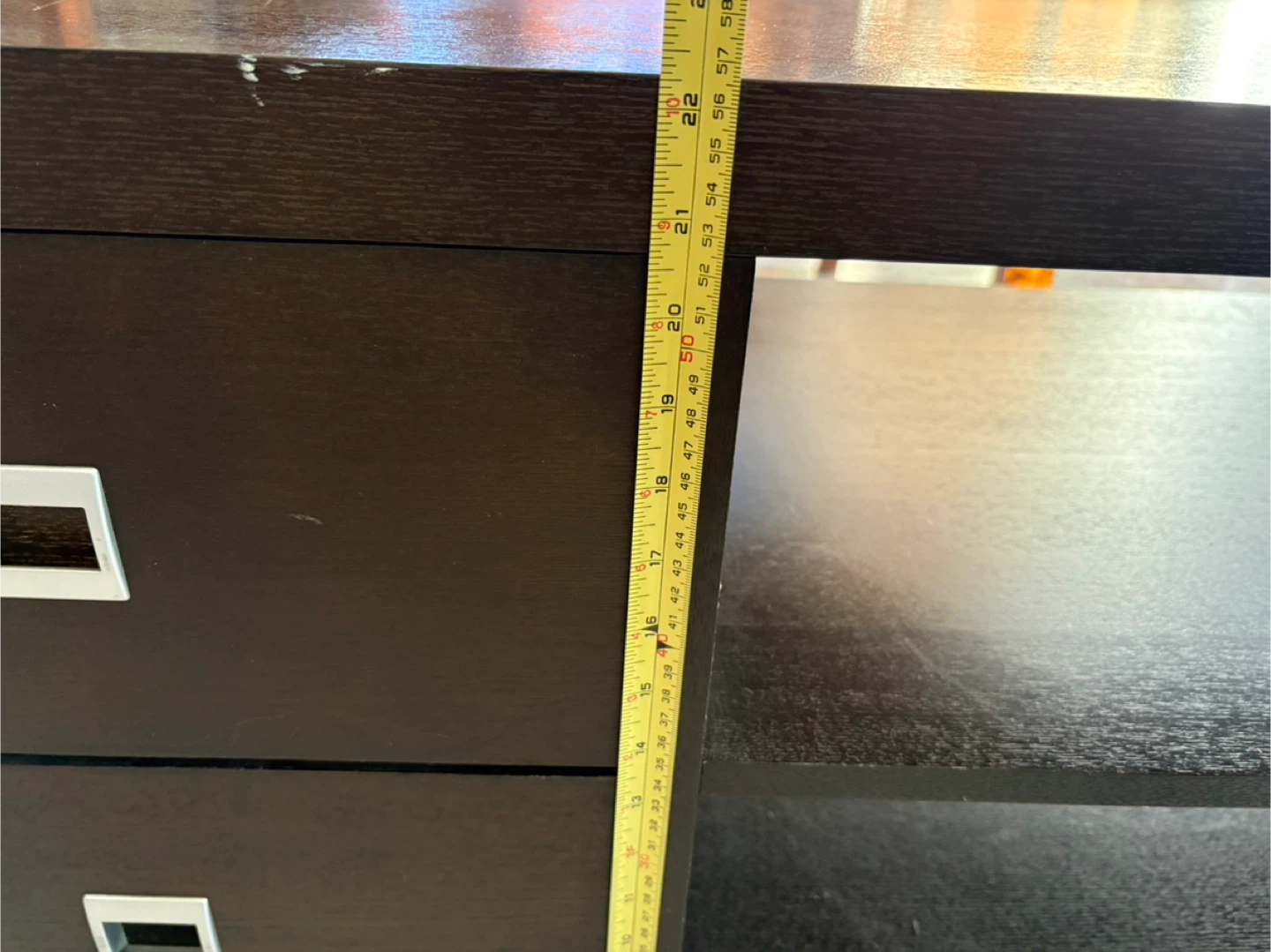 Dark Wood Media Console with Drawers - photo 5