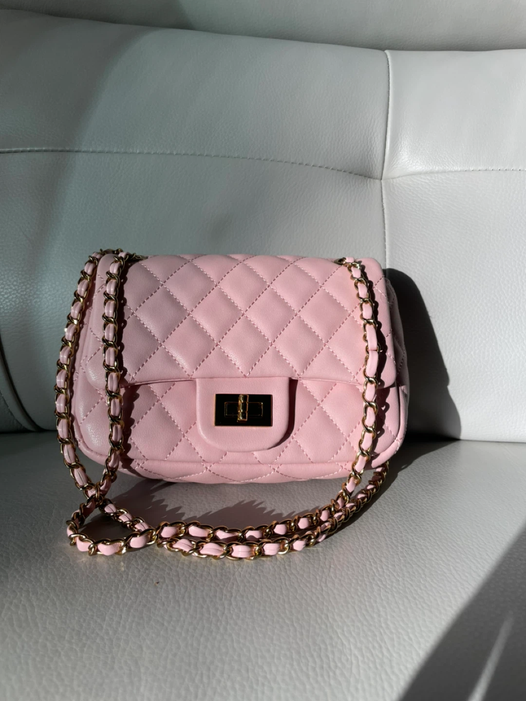 Pink Quilted Chain Shoulder Bag - photo 2