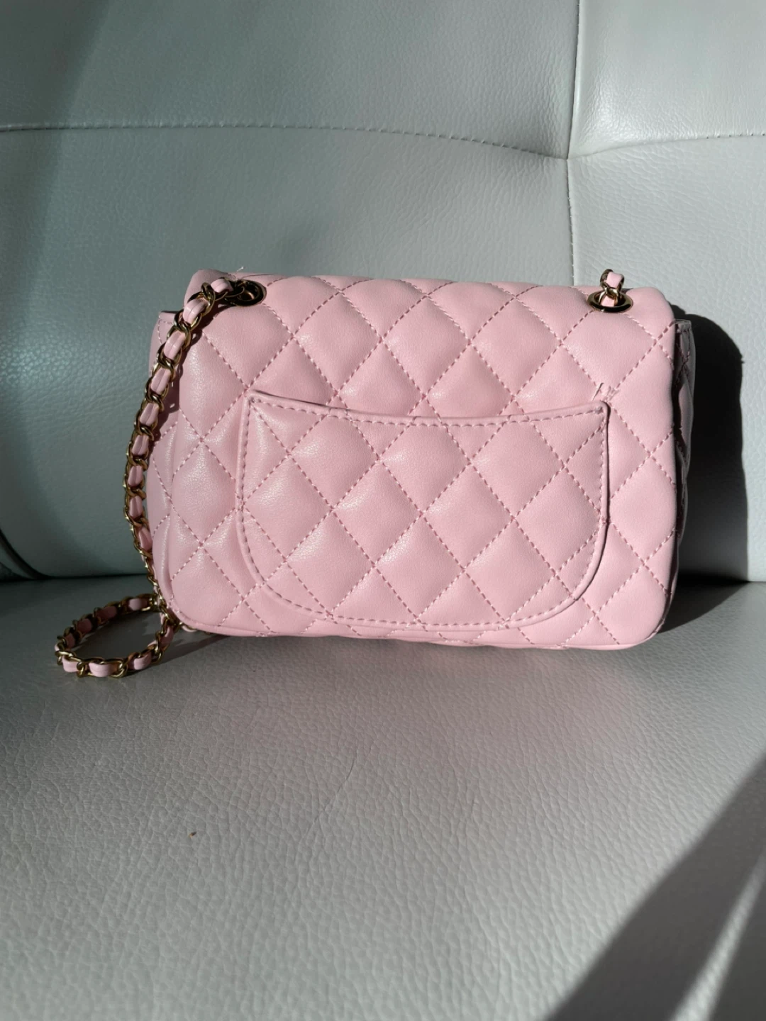 Pink Quilted Chain Shoulder Bag - photo 3
