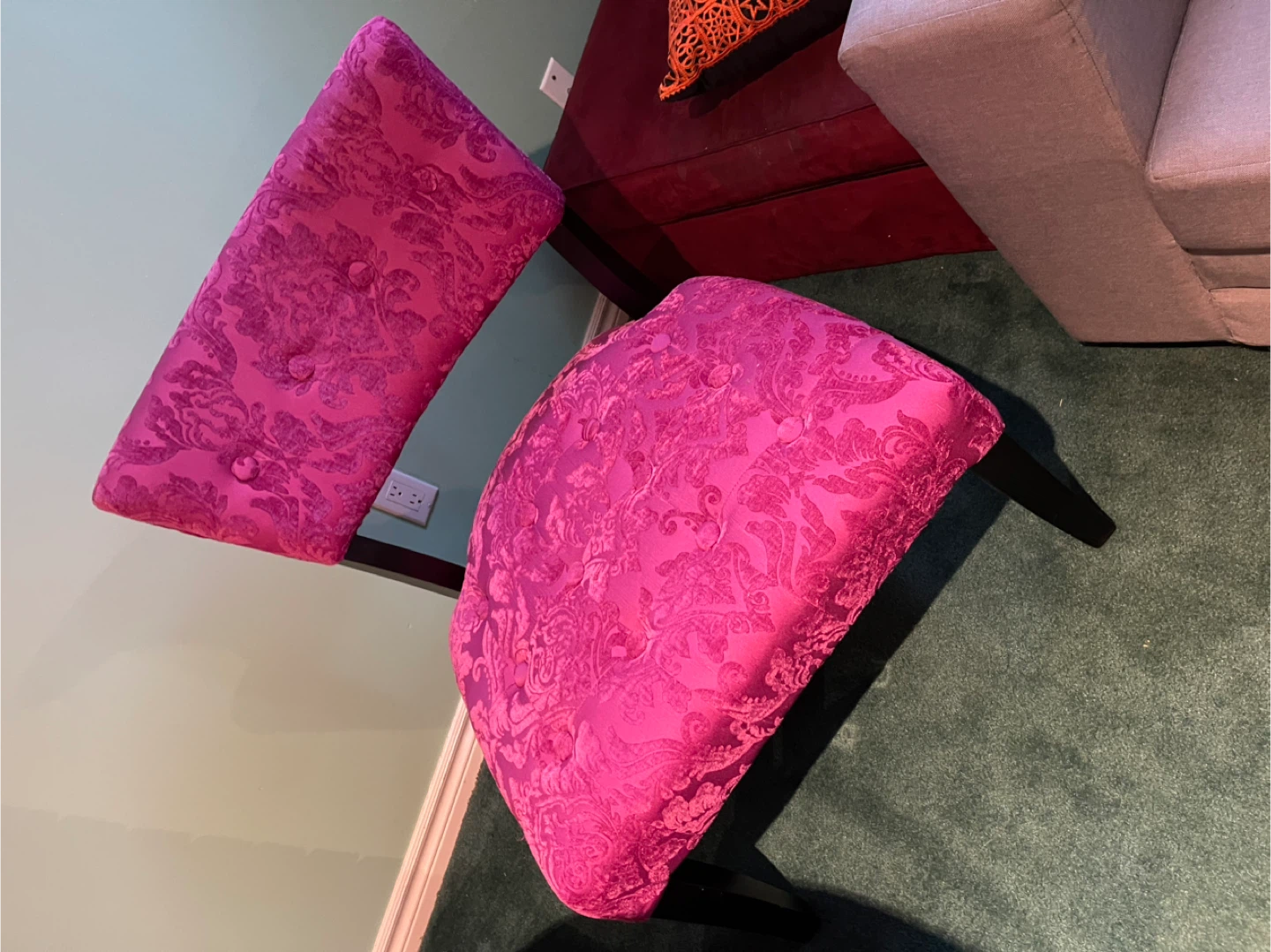 Hot Pink Tufted Accent Chair