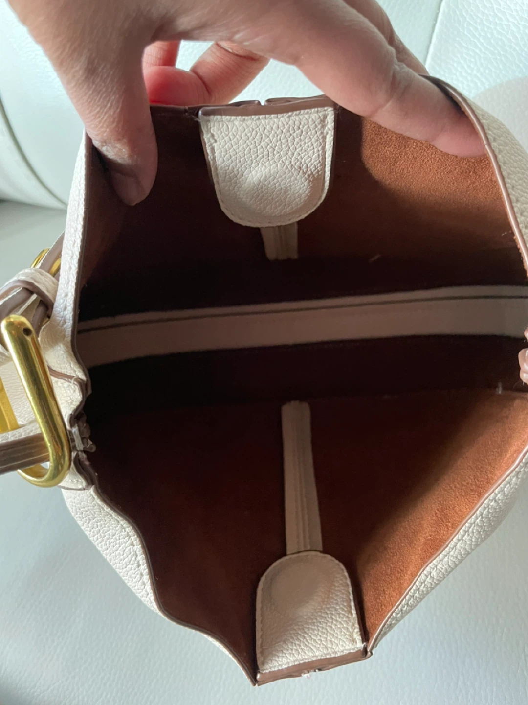 White Leather Shoulder Bag - photo 3