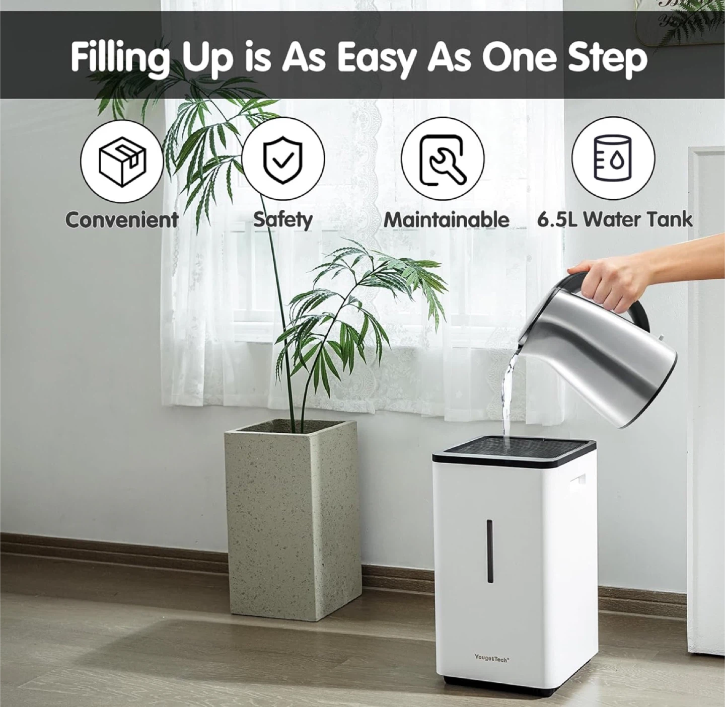 YougetTech Humidifier with 6.5L Water Tank