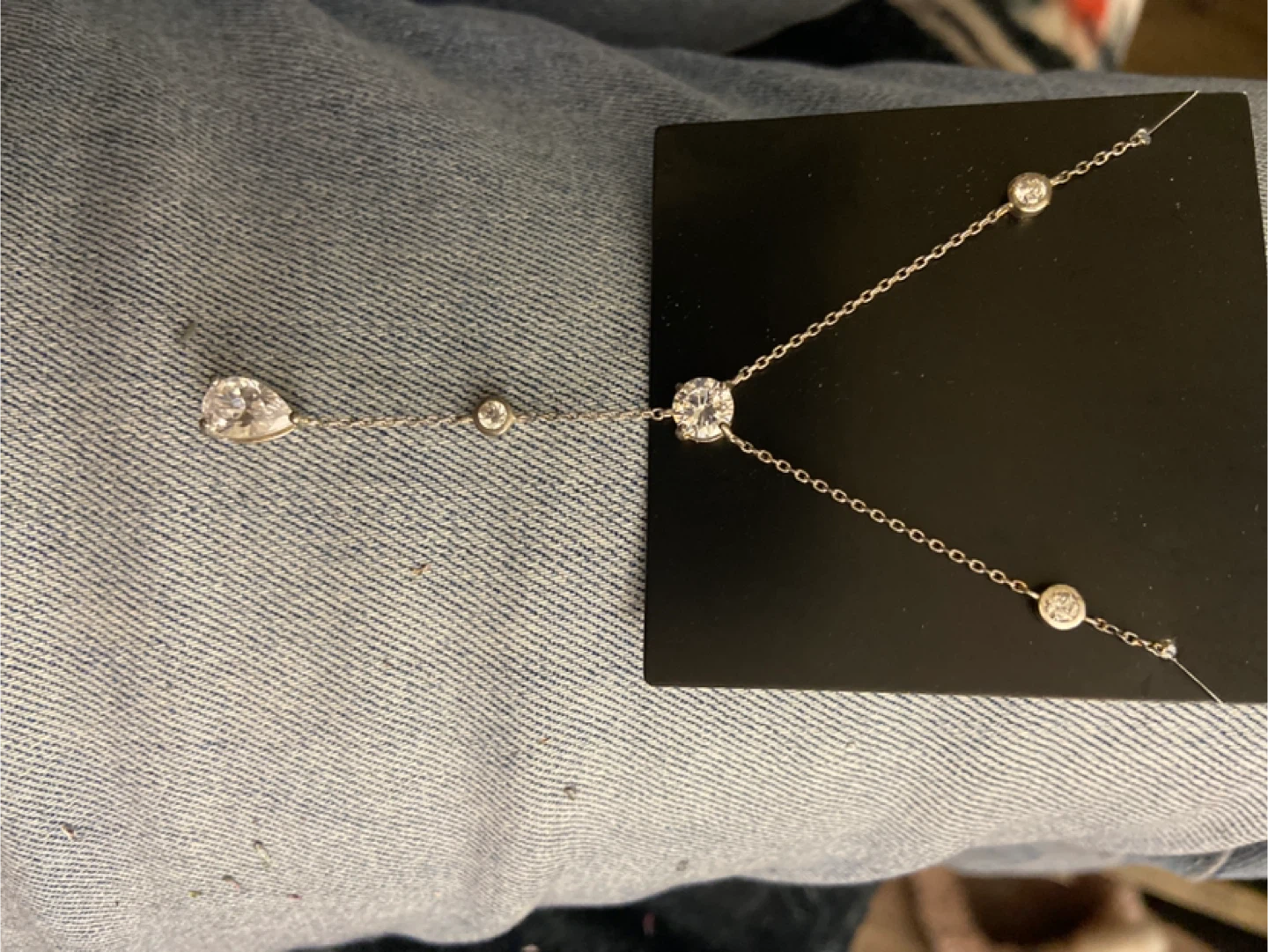 Sparkling sterling silver Y-Drop Necklace - photo 2
