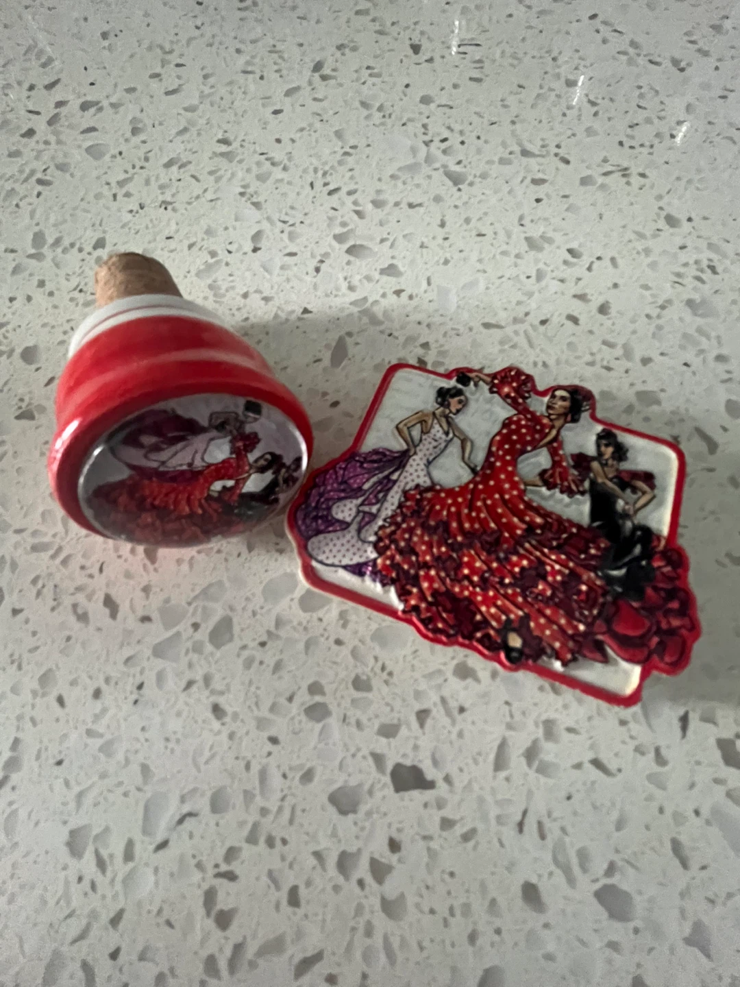 Flamenco Dancers Decorative Bottle Stopper and magnetic