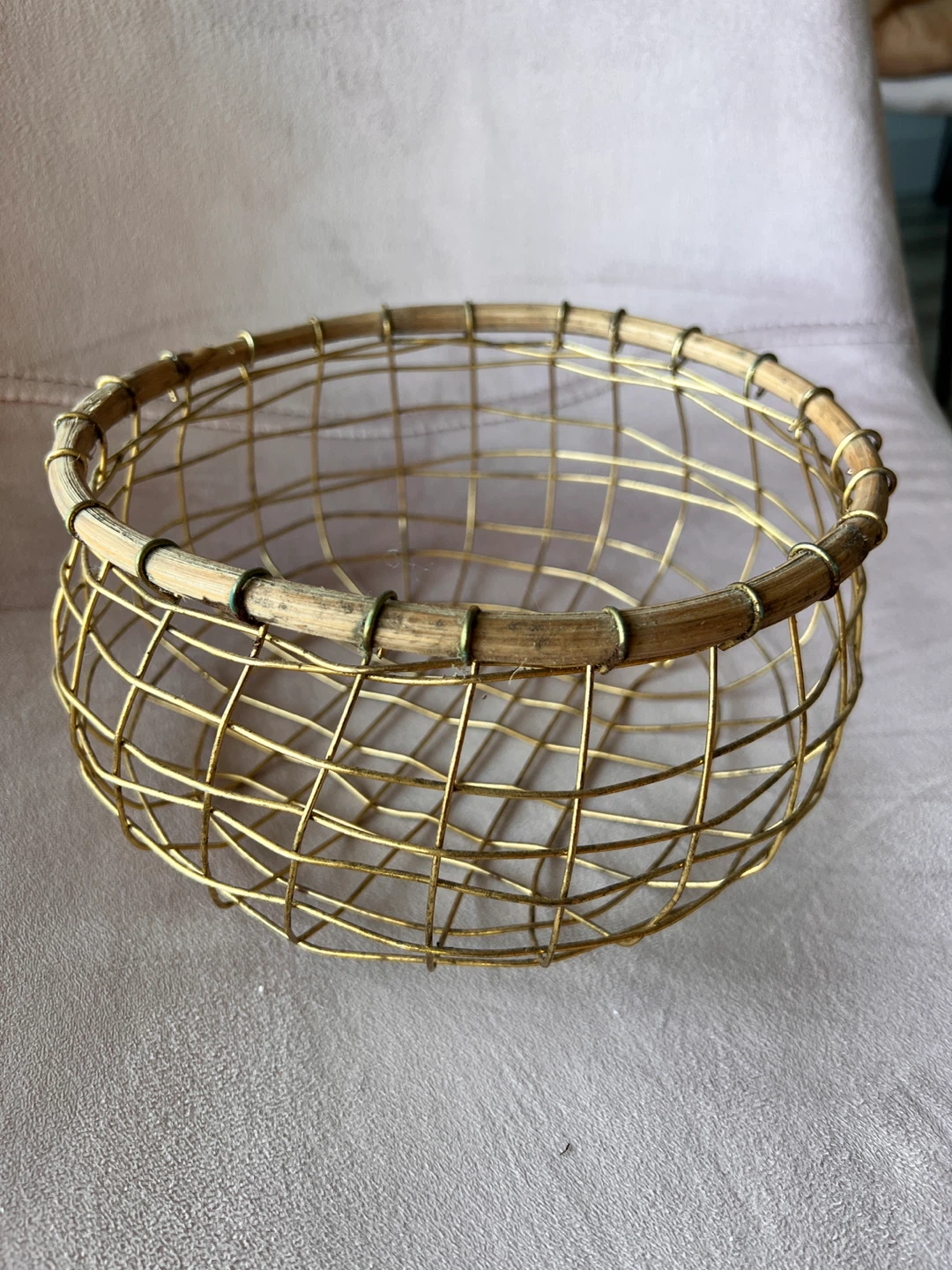 Wire and Bamboo Basket