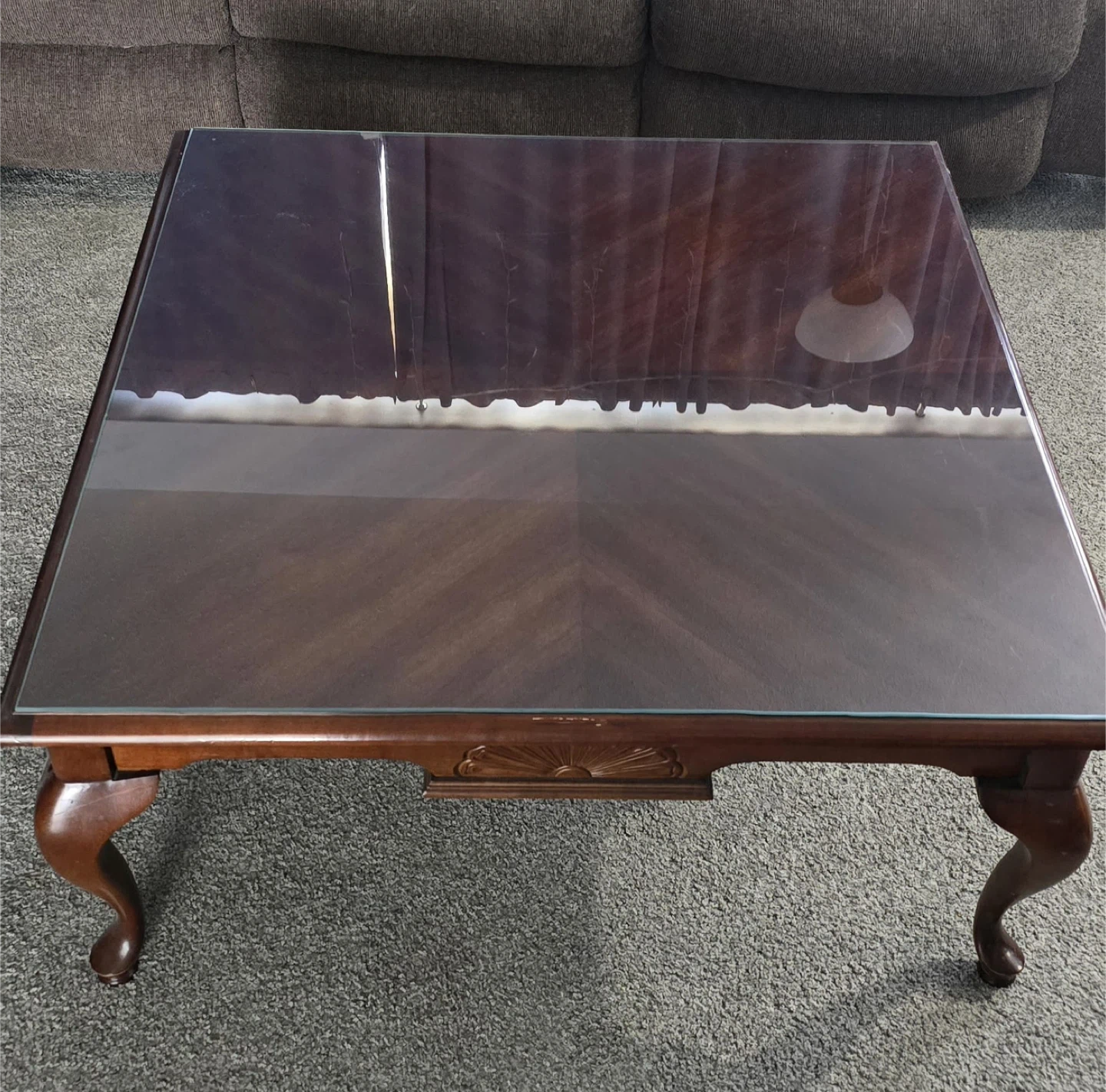 Wooden Coffee Table and side tables with Glass Top - photo 2