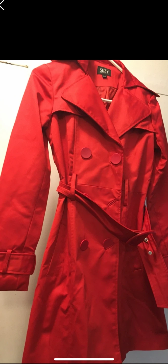 Red Suzy Trench Coat - XS/TP