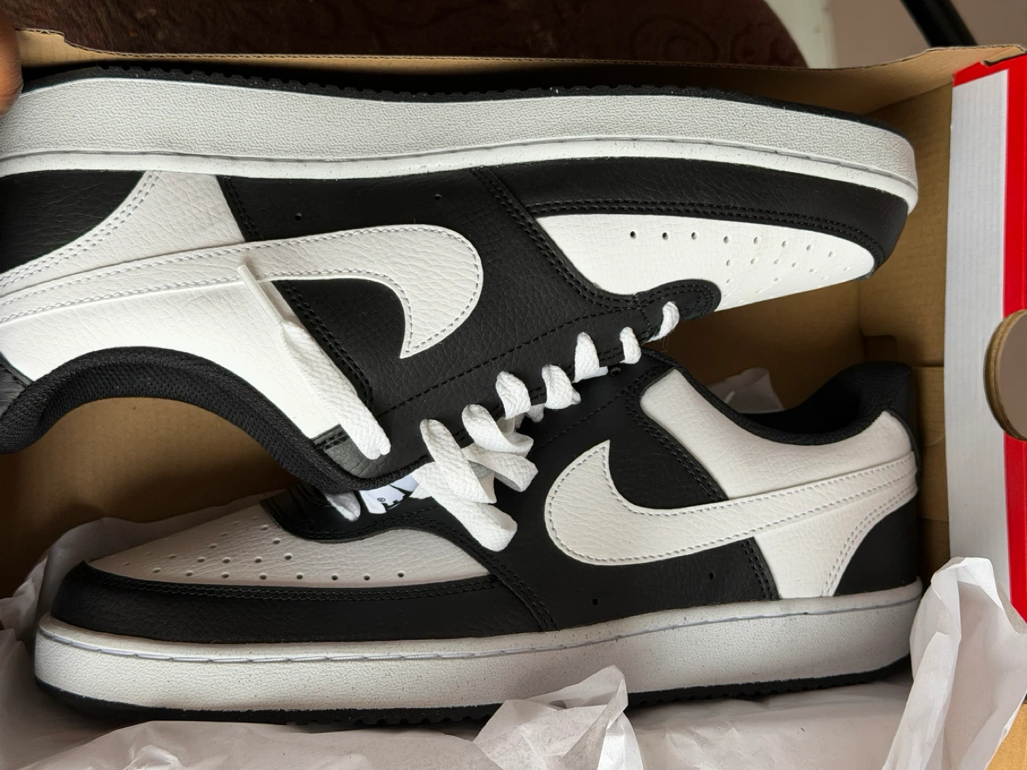 Nike Court Vision Low Men's Sneakers Black and White Size 10 - photo 4