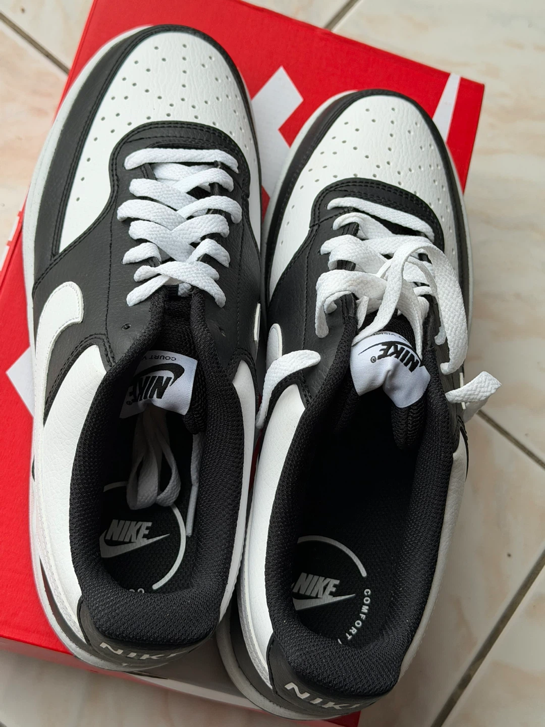 Nike Court Vision Low Men's Sneakers Black and White Size 10 - photo 3